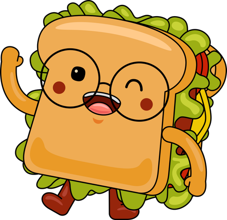 Mascota sándwich  Ilustración