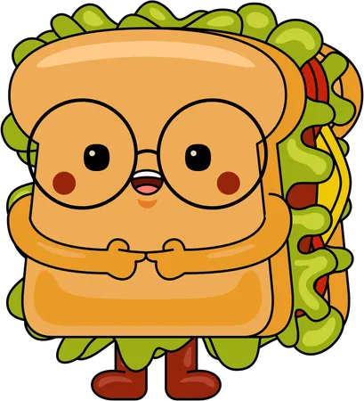 Mascota sándwich  Ilustración