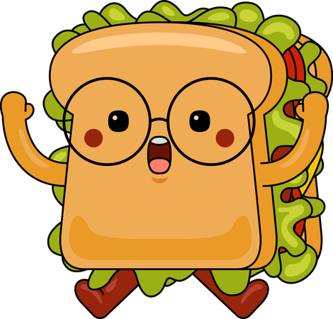 Mascota sándwich  Ilustración