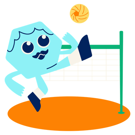 Mascota de patada con salto Sepak Takraw  Ilustración