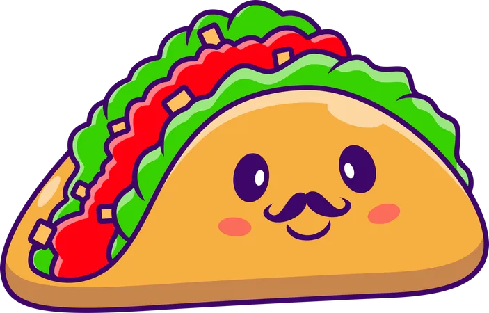 Mascota de tacos  Ilustración