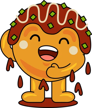 Mascota Takoyaki  Ilustración