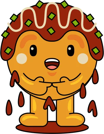 Mascota Takoyaki  Ilustración