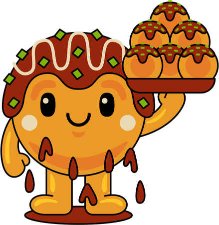 Mascota Takoyaki  Ilustración