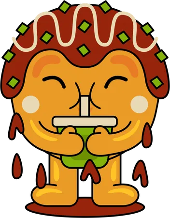 Mascota Takoyaki  Ilustración