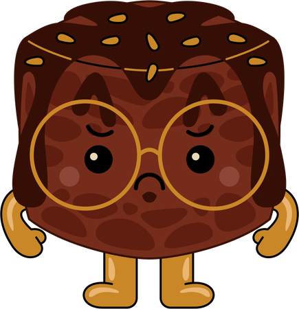 Personagem mascote brownie bravo  Ilustração