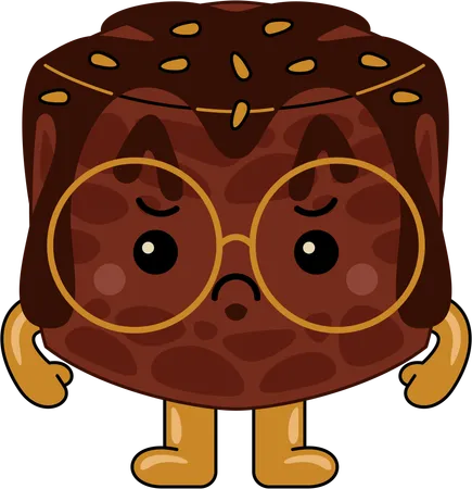 Personagem mascote brownie bravo  Ilustração