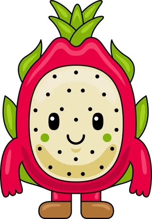 Mascote da fruta do dragão  Ilustração