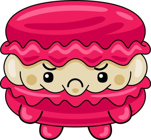 Mascote macaron bravo  Ilustração