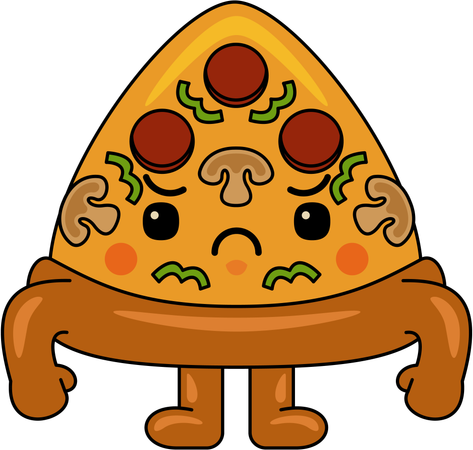 Mascote da pizza brava  Ilustração