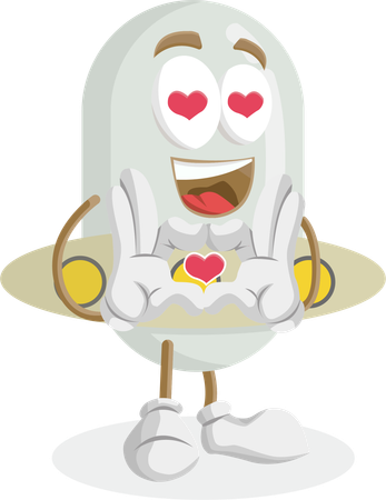 Mascote do logotipo do Ufo em pose de amor  Ilustração
