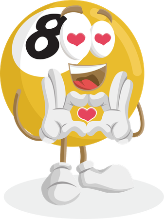 Mascote do logotipo da Biliard em pose de amor  Ilustração