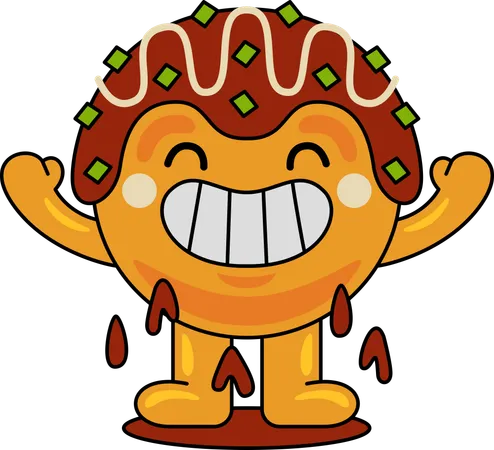 Mascote Takoyaki  Ilustração