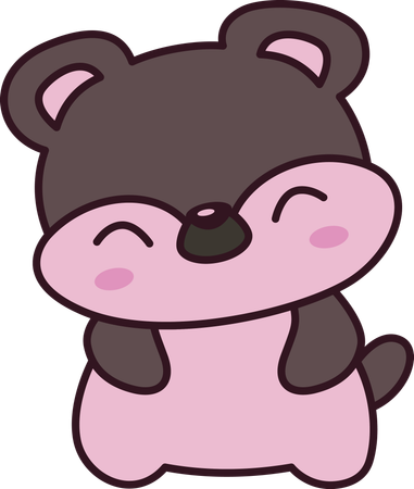 Personnage de mascotte d'animal koala mignon avec une expression heureuse  Illustration