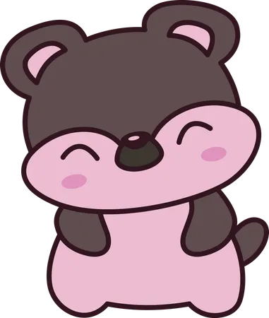 Personnage de mascotte d'animal koala mignon avec une expression heureuse  Illustration