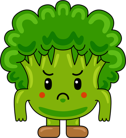 Mascotte de brocoli en colère  Illustration