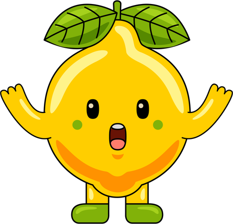 Mascotte de citron avec les bras ouverts  Illustration