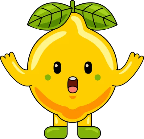 Mascotte de citron avec les bras ouverts  Illustration