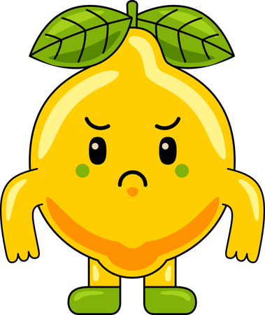 Mascotte de citron en colère  Illustration