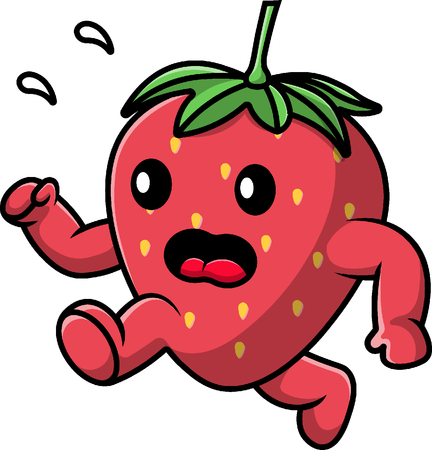 Fraise, mascotte, courant  Illustration