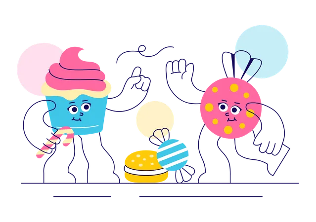 Mascotte chez Sweet Shop  Illustration