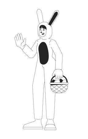 Mascotte de lapin, mascotte féminine  Illustration