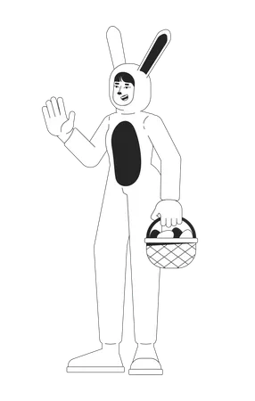 Mascotte de lapin, mascotte féminine  Illustration