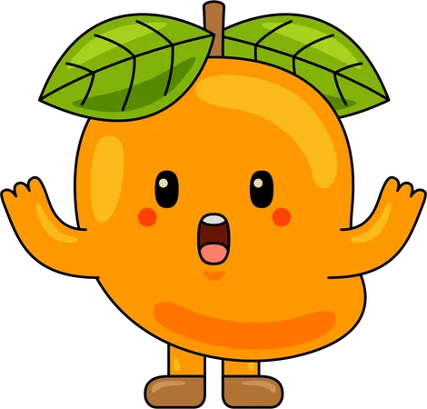 Mascotte de mangue avec les bras ouverts  Illustration