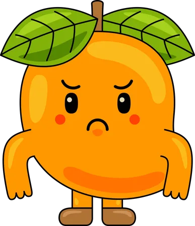 Mascotte de mangue en colère  Illustration