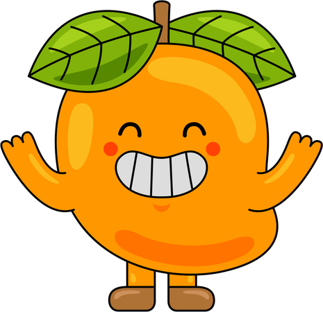 Mascotte de mangue levant les mains  Illustration