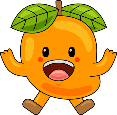 Mascotte de mangue sautant  Illustration