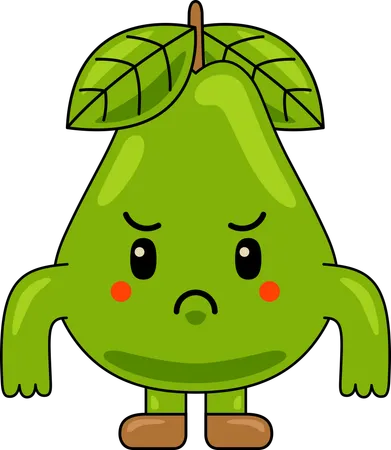 Mascotte de personnage Angry Pear  Illustration