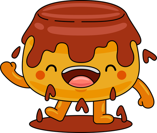 Mascotte de Purin agitant la main  Illustration