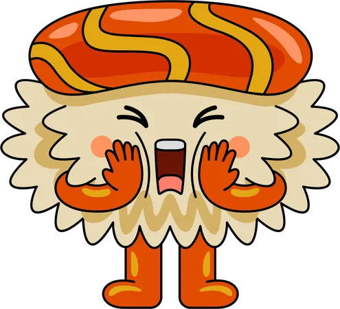 Mascotte de sushi souffrant  Illustration