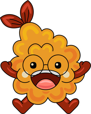 Mascotte de tempura mignonne et heureuse  Illustration