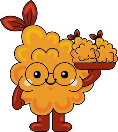 Mascotte de tempura mignonne  Illustration