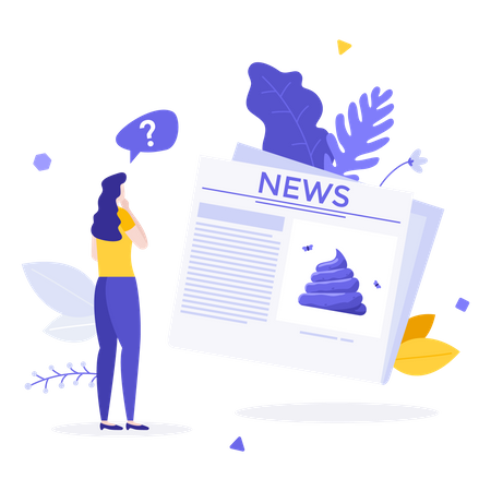 Mass Media Spreading False Information  Illustration