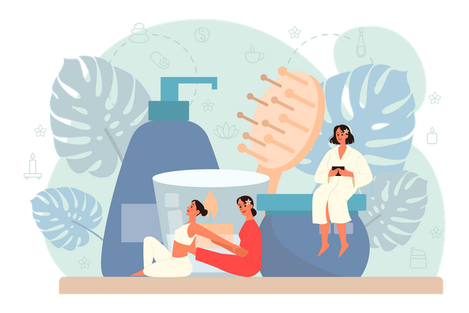 Massage and masseur  Illustration