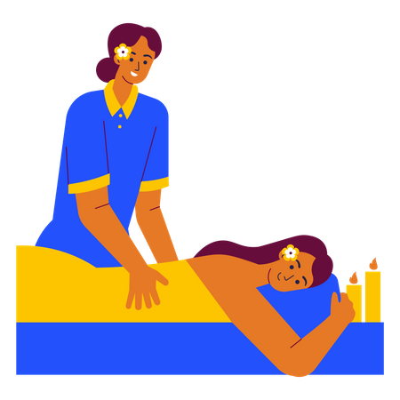 Massage dans un salon de beauté  Illustration