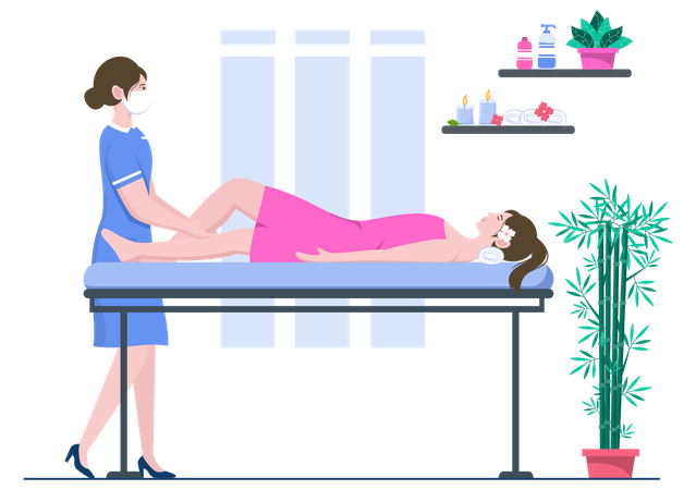 Massage des jambes  Illustration
