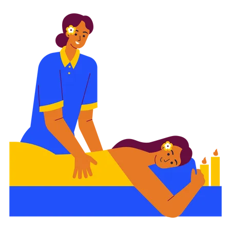 Massage in beauty salon Illustration