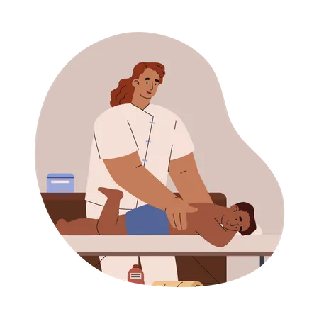 Massage therapy for babies and children  Illustration