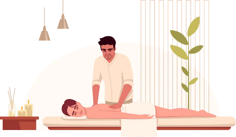 Massage treatment Illustration