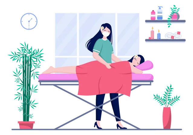 Massagem nas costas  Ilustração