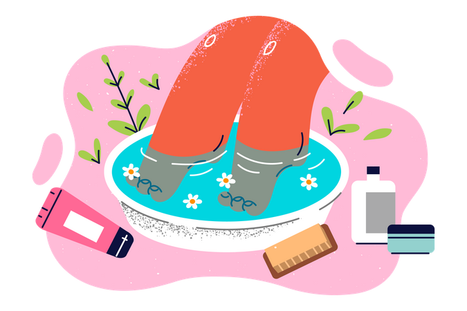 Massagem nos pés  Ilustração