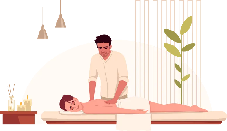 Tratamento de massagem  Ilustração