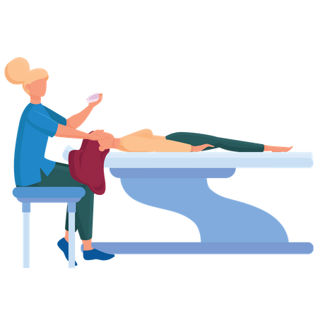 Masseur doing massage on woman body in the spa salon  Illustration