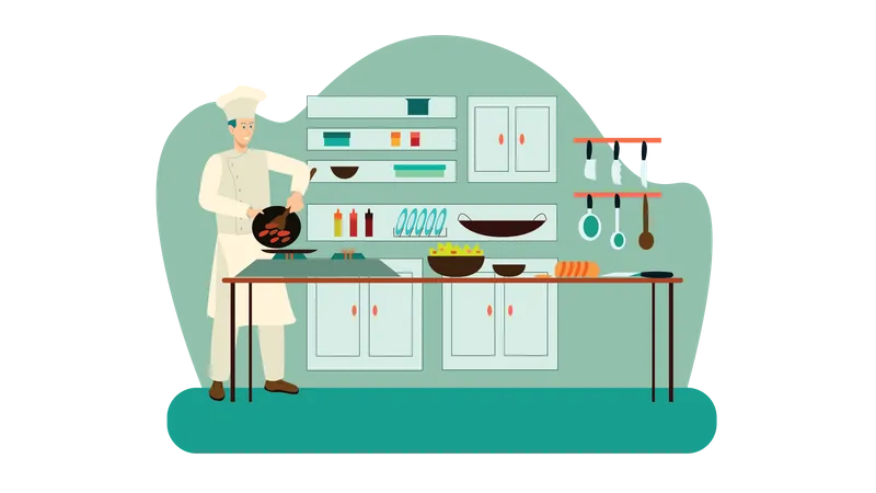 Masterchef cooking food Illustration