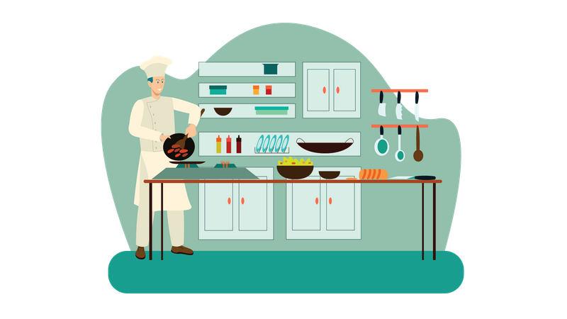 Masterchef cooking food  Illustration