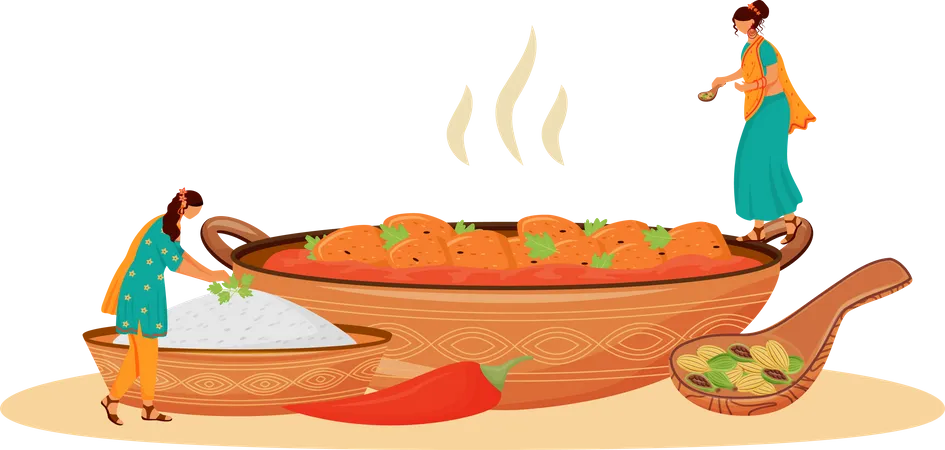 Matar paneer serving  Illustration